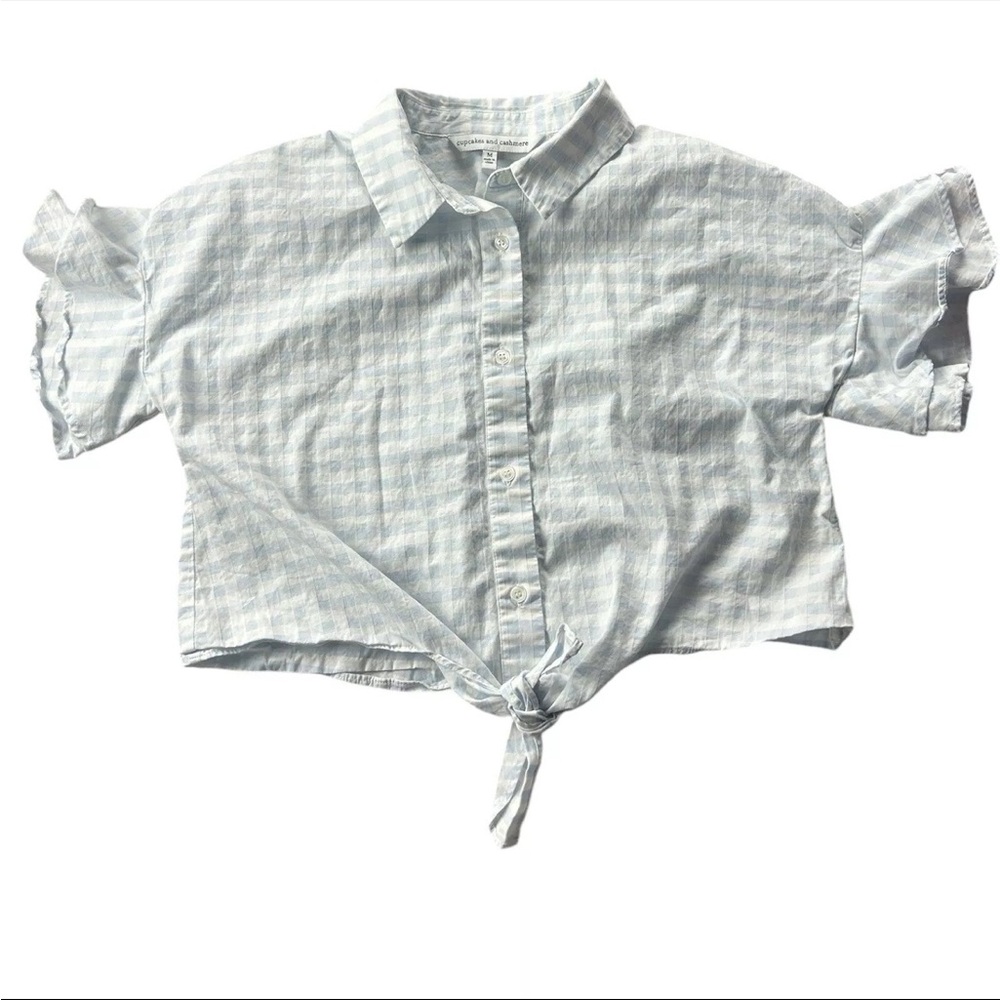 cupcakes and cashmere Shirt Checkered Blouse Size Medium